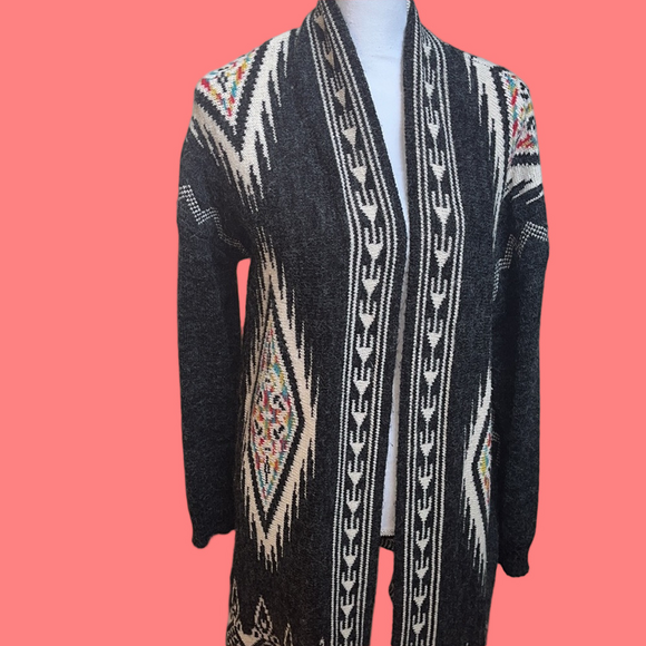 Sweaters - Native Print Cardigan